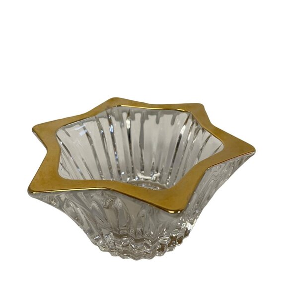 Mikasa Diamond Fire Gold Votive Candle Holder Candy Dish Star Sun Shaped 5" Japa - Picture 4 of 6
